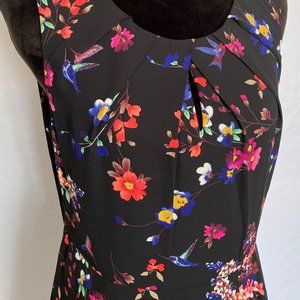 Express Floral Keyhole Side-Zip Dress